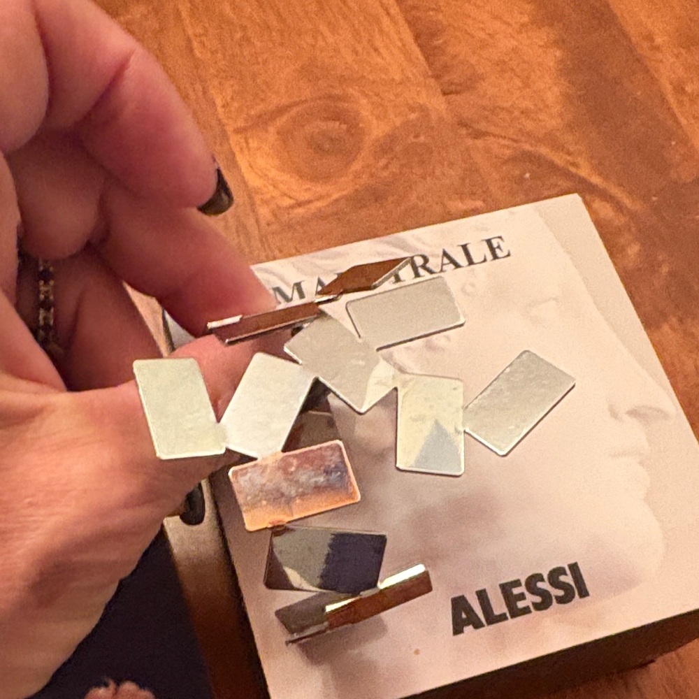 Alessi Silver Rectangular Modern Bracelet - Picture 4 of 8